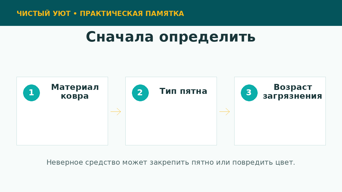 Диагностика пятна на ковре перед очисткой